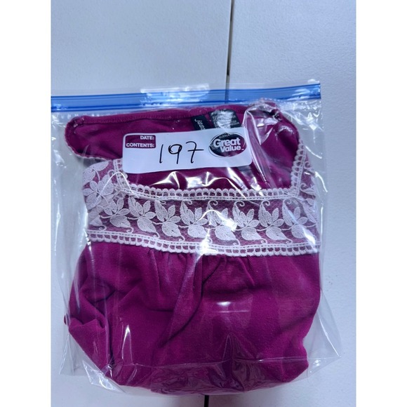 Jason Maxwell Top Square Neck 3/4 Sleeve Lace Trim Magenta - Picture 9 of 9